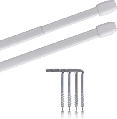 Produktbild von Vitragestangen weiß - perlweiß 60 - 90 cm