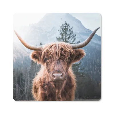 Produktbild von MuchoWow® Mauspad Mousepad Schottische Highlander - Berge - Landschaft 30x30 cm - Mousepads - Maus Mat - Pad - Mausunterlage - Gaming