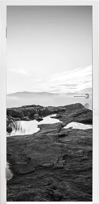 Produktbild von MuchoWow® Türtapete Selbstklebende Türfolie Naturfoto schwarz-weiß 95x235 cm Türposter Türaufkleber Klebefolie Türklebefolie - XXL-Poster - Türtapeten - Türplakaten