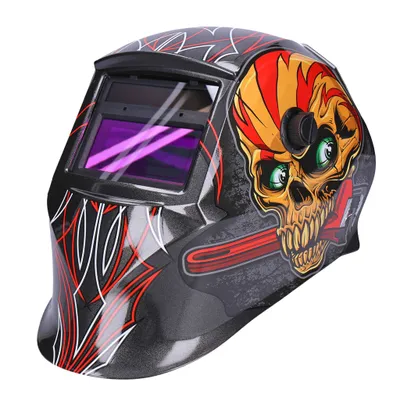Produktbild von Automatik Solar Schweißhelm mit UV-Schutz, autom. Verdunkelung, Feuerhemmend, schnelle Schaltzeiten - Design: Skull 2