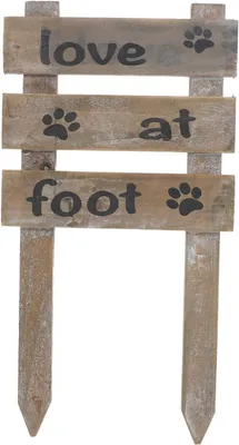 Productafbeelding van Houten Tuinbord - Decoratief Bord - Gazon Beschermen - Weerbestendig Ontwerp - 38x20cm - Multi