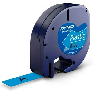 Obrázek produktu pro DYMO S0721650, Černá na modré, Polyester, Belgie, DYMO, LetraTag 100T, LetraTag 100H, 1,2 cm