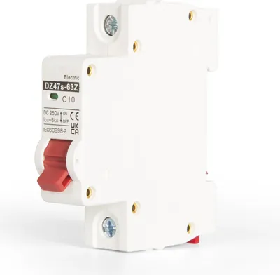 Image de mini disjoncteur CC unipolaire 12V-250V, 10A Protection contre les surcharges et les courts-circuits pour les systèmes photovoltaïques