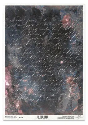 Zdjęcie produktu dla PAPIER RYŻOWY do decoupage A4 - vintage, pismo, ciemne tło - R2711 - Itd Collection