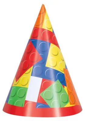 Zdjęcie produktu dla Czapeczki urodzinowe Klocki - 8 szt.
