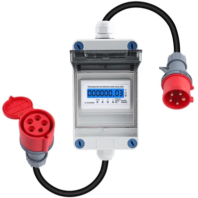 Digitaler Stromzähler 16 A 400 V, 3-phasig, IP44, mit Stecker