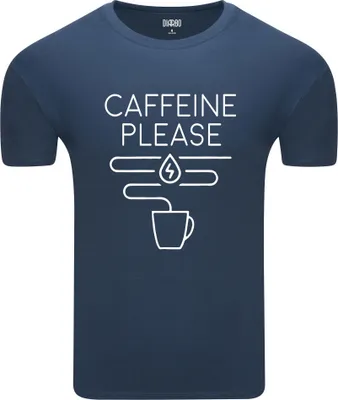 Immagine prodotto di Diarbo t-shirt da uomo con stampa divertente caffeina, per favore blu scuro taglia XL