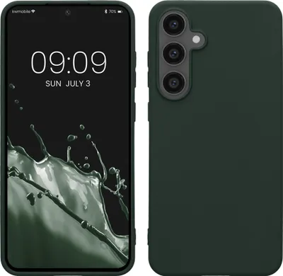 Produktbild von kwmobile Handyhülle für Samsung Galaxy S24 FE Hülle - TPU Case - Kabelloses Laden - Schutzhülle Cover in Moosgrün