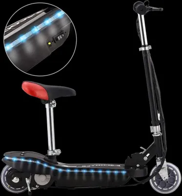 Produktbild von vidaXL E-kolobežka pre deti so sedadlom a LED 120 W čierna