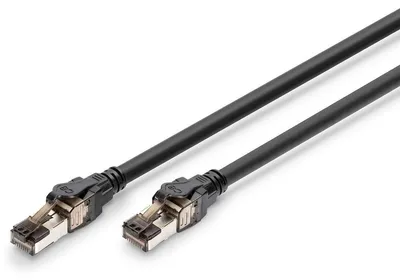 Produktbild von Digitus CAT 8.1 S/FTP-Patchkabel, 5 m, 5 m, Cat8.1, S/FTP (S-STP), RJ-45, RJ-45, Schwarz