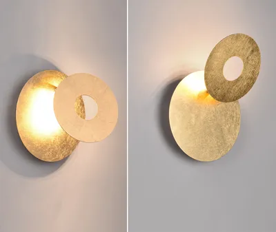 Produktbild von 2er SET LED Wandleuchten innen mit indirekter Beleuchtung Gold, für Wohnzimmer