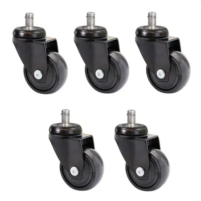Produktbild von WAGNER 360° - 3C - Rollen 5tlg. Set - Ø 50 mm, soft, Kugellager, Steckstift 11x22 mm, Tragkraft je 50 kg, chrom - 02225261