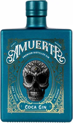 Produktbild von Amuerte Coca Leaf Gin (Türkis) 700ml 43% Vol.