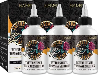 Produktbild von Tattoo Schablonen Stencil Solution Transfer Gel Creme Abzugsflüssigkeit, 3x 150ml