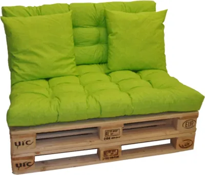 Produktbild von Premium Polster , Kissen für Europalette Set Sitzkissen - Rückenkissen - Zierkissen Colore Verde chiaro (hellgrün)