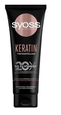 Produktbild von SYOSS Tiefenspülung Keratin 250ml, Unisex, Nicht-professionelle Haarspülung, beschädigtes Haar, trockenes Haar, Alle Farben, Anti-Frizz, Nährend, Glanz, Weichmachend, 250 ml