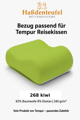 Produktbild von Kissenbezug passend für TEMPUR Reisekissen 25 x 31 x 10/7 cm – Baumwolle Elasthan