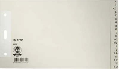 Obrázok produktu pre 25x Leitz 1206-01-85 Register papiera A - Z A5 na šírku 100 g/m2 20 listov sivý
