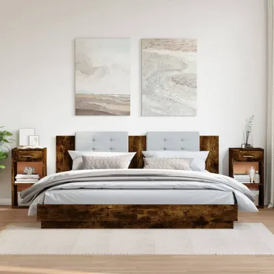 Obrázok produktu pre vidaXL Nočné stolíky 2 ks. Údený dub 35x34x65 cm Materiál na báze dreva