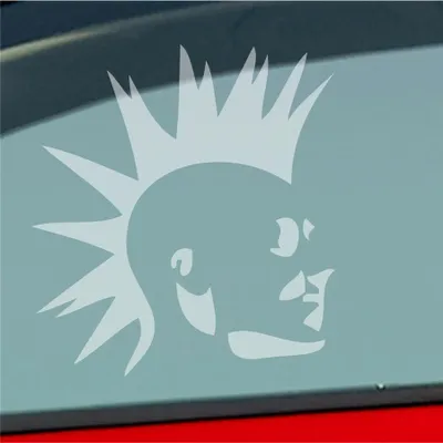 Produktbild von Auto Aufkleber Punker Punk New Wave Rock Tuning 10x11 cm Milchglas Sticker Heckscheibenaufkleber