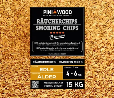 Immagine prodotto di 15 kg di trucioli di legno di ontano per affumicatura
