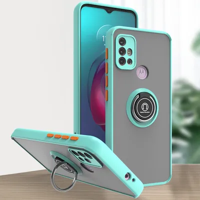 Produktbild von Moto G10 / G20 / G30 Hülle, Ring Halter Ständer Matte Transluzent TPU Rahmen Stoßfest Schutzhülle für Motorola Moto G10 / G20 / G30 Hellblau