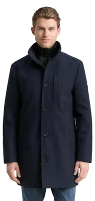 Produktbild von Tom Tailor Herren 2-in-1 Wollmantel mit Abnehmbarer Innenjacke