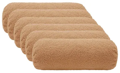 Obrázok produktu pre vidaXL Vankúšový poťah, 6 kusov, farba: béžová, priemer: 15 x 40 cm, materiál: bouclé