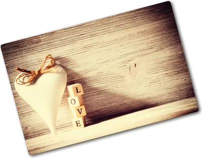 Produktbild von Tulup Glas Herdabdeckplatte - 80x52 cm - Glaskeramikkochfeld-Abdeckung Spritzschutz Glasabdeckplatte - Einteilig - Sprüche - Liebe - Beige