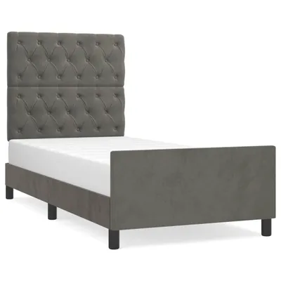 Image de vidaXL Cadre de lit sans matelas gris foncé 80x200 cm velours