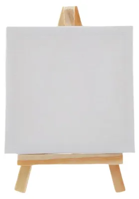 Mini-Holzstaffelei 2er-Set, 15 x 8 cm, Leinwand 10 x 10 cm