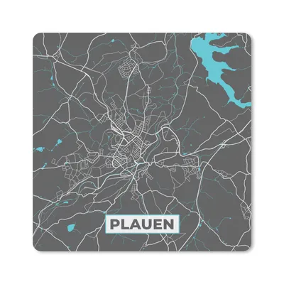 Produktbild von MuchoWow® Mauspad Mousepad Deutschland - Blau - Plauen - Stadtplan - Karte 20x20 cm - Mousepads - Maus Mat - Pad - Mausunterlage - Desk Mat - Bureauartikeln