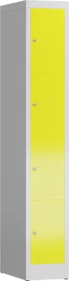 Produktbild von ClassiX Schließfachschrank lichtgrau, zinkgelb X-520416, 4 Schließfächer 31,0 x 50,0 x 180,0 cm