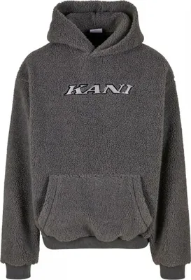 Productafbeelding van Karl Kani herenhoodie, teddy stof, grijs, maat M, artikelnummer PD00007584