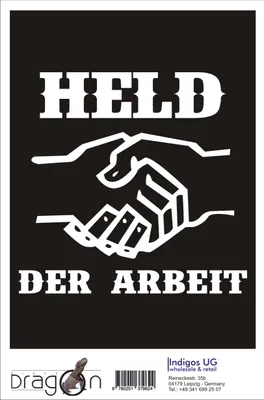 Produktbild von Aufkleber / Autoaufkleber - JDM / Die cut / Auto / OEM - Held der Arbeit - 150x140mm schwarz - Heckscheibe / Heckscheibenaufkleber