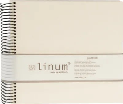 Produktbild von Goldbuch Linum, Beige, 40 Blätter, Spiralbindung, Polyurethan, Cremefarben, 200 mm