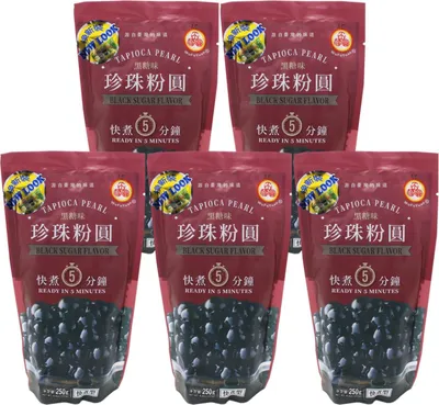 Produktbild von WuFuYuan Tapioka Perlen schwarz 5x250g