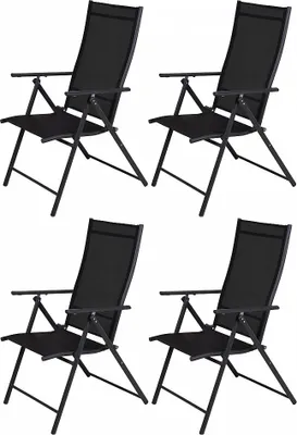 Produktbild von 4x Gartenstuhl Campingstuhl Klappstuhl Balkonstuhl Hochlehner 106x67x57cm X140