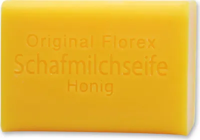 Produktbild von Florex Schafmilchseife - Honig ohne Palmöl- süß duftende Seife mit Extrakt vom Honig spendet intensive Feuchtigkeit 100 g