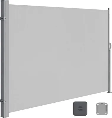 Image de Brise-vent de jardin - 160 x 350 cm, gris - Protection contre le vent - Store de jardin décoratif - Store d'intimité - Store de clôture - Protection anti-vent - Store brise-vent en PVC