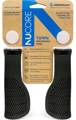 Obrázek produktu pro Rukojeti řídítek Herrmans Nucore Town Wave černé DD48 BL+BR, 130mm, Ø 22mm