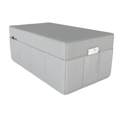 Produktbild von POKAR Husse für Klappmatratze 3-teilige Faltmatratze Gästematratze Feldbett Klappbett, Größe:Husse 120 x 195, Farbe:Grau - Wasserdicht