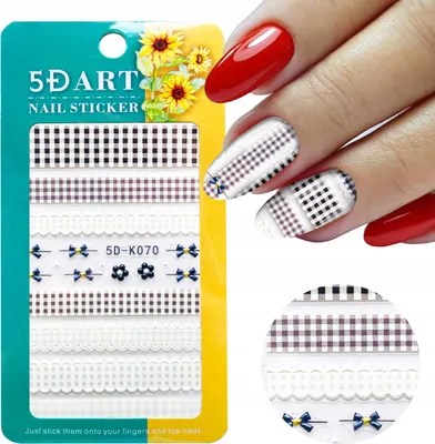 Produktbild von 5D Nail Art Sticker Karomuster