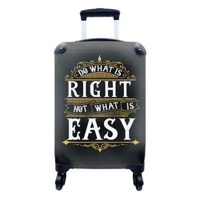Produktbild von MuchoWow® Koffer Handgepäck Trolley Rollkoffer Kleine Reisekoffer mit 4 Rollen - Briefe - Retro - Gold - Zitat - Cabin Size < 55x40x23 cm & 55x40x20 cm - Fotokoffer - Kabinenkoffer - Boardgepäck - Reise-Box - Reisekoffer - Reisegepäck - Koffer mit Bild - Trolley für Kinder