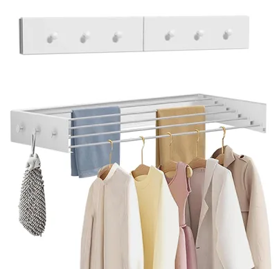 Productafbeelding van Solidchoice - Uitvouwbare Droogrek van Rvs met 6 Haken