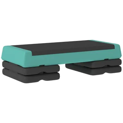 Produktbild von Aerobic Steppbrett 3-stufig Höhenverstellbar (10,5-20,5 cm) – Fitness Stepper bis 250 kg mit Rutschfester Oberfläche für Home Gym, Grün