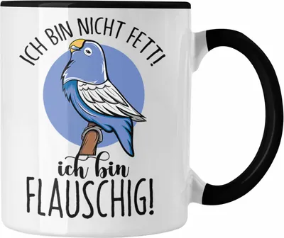 Produktbild von Trendation - Lustige Papagei-Tasse Geschenk für Papagei-Besitzer (Schwarz)