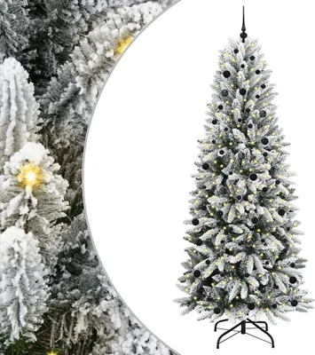 Image de vidaXL Sapin de Noël artificiel avec 300 LED avec support blanc 240 cm