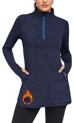 Productafbeelding van Damenfleece trui met opstaande kraag - Warm en comfortabel