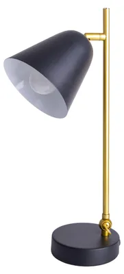 Image de Lampe de table, métal noir et or, H 42,5 cm
